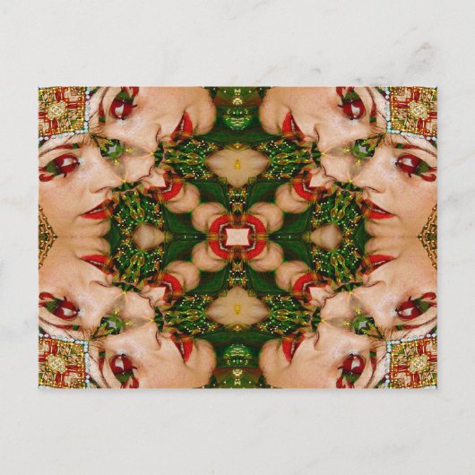 Red Lips Mandala Briefkaart (Voorkant)