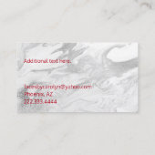 Red Lips op White Faux Marble Makeup Visitekaartje (Achterkant)