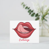 Red Lips Open Mouth Thunder_Cove Briefkaart (Staand voorkant)