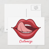 Red Lips Open Mouth Thunder_Cove Briefkaart (Voorkant / Achterkant)
