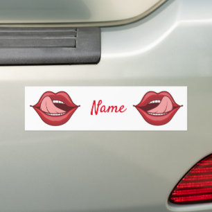 Red Lips Open Mouth Thunder_Cove Bumpersticker