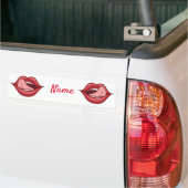 Red Lips Open Mouth Thunder_Cove Bumpersticker (Op Truck)