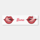 Red Lips Open Mouth Thunder_Cove Bumpersticker (Voorkant)