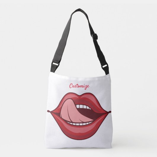 Red Lips Open Mouth Thunder_Cove Crossbody Tas (Voorkant)