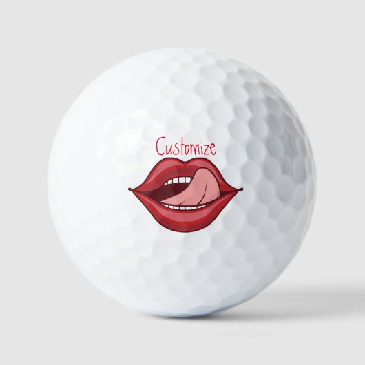 Red Lips Open Mouth Thunder_Cove Golfballen (Voorkant)