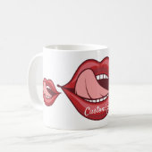 Red Lips Open Mouth Thunder_Cove Koffiemok (Voorkant links)