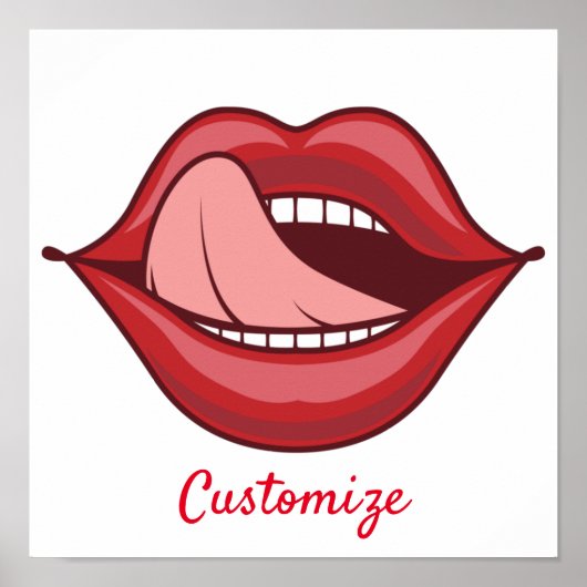 Red Lips Open Mouth Thunder_Cove Poster (Voorkant)