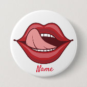Red Lips Open Mouth Thunder_Cove Ronde Button 7,6 Cm (Voorkant)