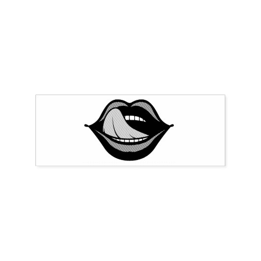 Red Lips Open Mouth Thunder_Cove Rubberstempel (Gestempeld)