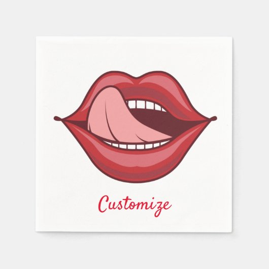 Red Lips Open Mouth Thunder_Cove Servet (Voorkant)