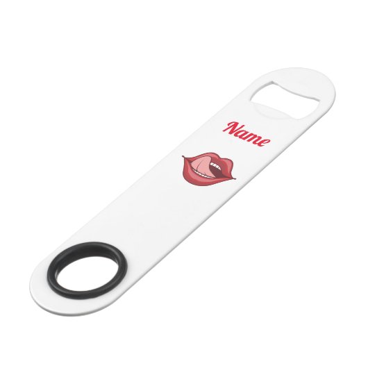 Red Lips Open Mouth Thunder_Cove Speed Flessenopener (Voorkant Gekanteld)