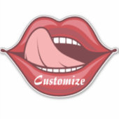 Red Lips Open Mouth Thunder_Cove Sticker (Voorkant)