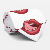 Red Lips Open Mouth Thunder_Cove Stropdas (Opgerold)