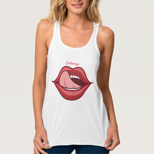 Red Lips Open Mouth Thunder_Cove Tanktop (Voorkant)