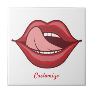 Red Lips Open Mouth Thunder_Cove Tegeltje