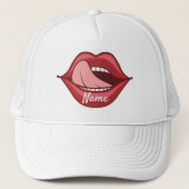 Red Lips Open Mouth Thunder_Cove Trucker Pet (Voorkant)