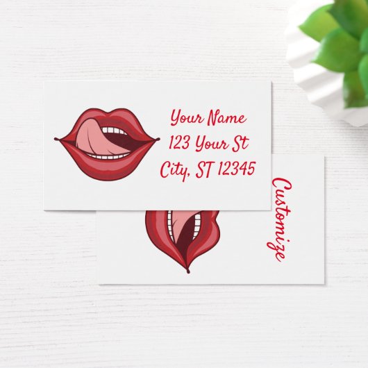 Red Lips Open Mouth Thunder_Cove Visitekaartje (Bureau)