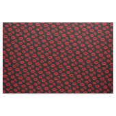 Red Lips Pattern Modern Black Stof (Fat Quarter)