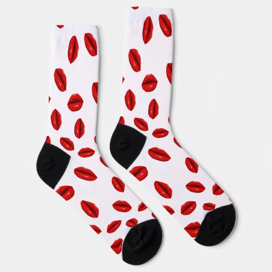 Red Lips Pattern Sokken (Rechts)