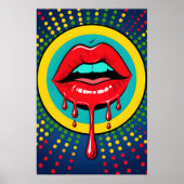 Red Lips Pop Art Poster (Voorkant)
