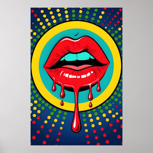 Red Lips Pop Art Poster (Voorkant)
