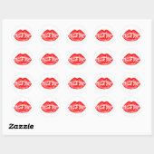 Red Lips print bedankt Ronde Sticker (Vel)