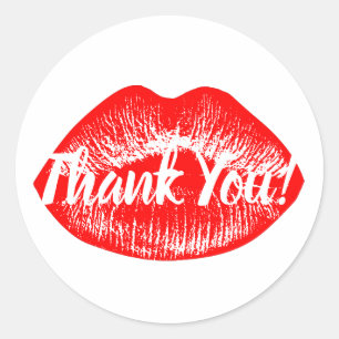 Red Lips print bedankt Ronde Sticker
