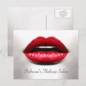 Red Lips Retro Beauty Stylish Makeup Salon Briefkaart (Voorkant / Achterkant)