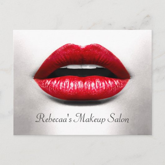 Red Lips Retro Beauty Stylish Makeup Salon Briefkaart (Voorkant)