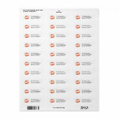 Red Lips Return Label (Full Sheet)