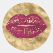 Red Lips Ronde Sticker (Voorkant)