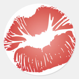 Red Lips Ronde Sticker