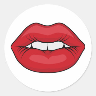 Red Lips Ronde Sticker