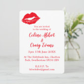 Red Lips Schattigee bruiloft Kaart (Staand voorkant)
