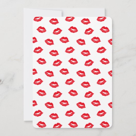 Red Lips Schattigee bruiloft Kaart (Achterkant)