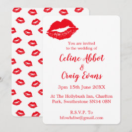 Red Lips Schattigee bruiloft Kaart
