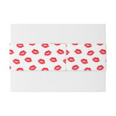 Red Lips Sexy Wedding Invitation Belly Band Uitnodigingen Wikkel (Achterkant Voorbeeld)