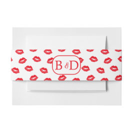 Red Lips Sexy Wedding Invitation Belly Band Uitnodigingen Wikkel