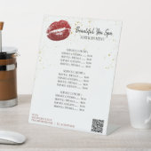 *~* RED LIPS tabletop Table Tent Pedestal Sign Reclamebord Met Voetstuk (Insitu)