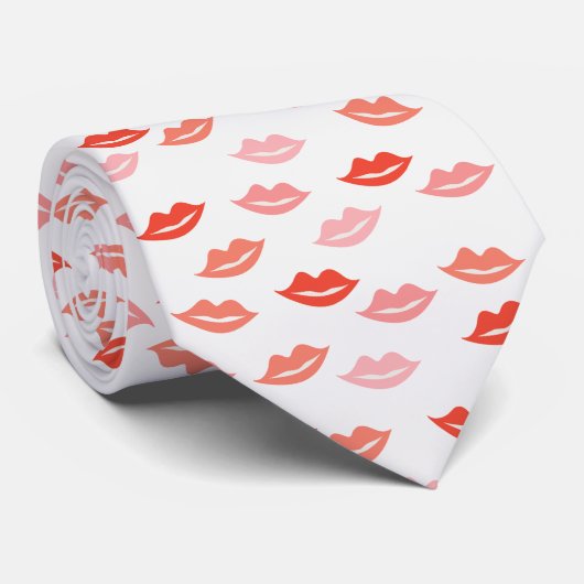 Red Lips Valentijnsdag Stropdas (Opgerold)