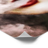 Red Lips Voman Smoke Art Poster (Hoek)