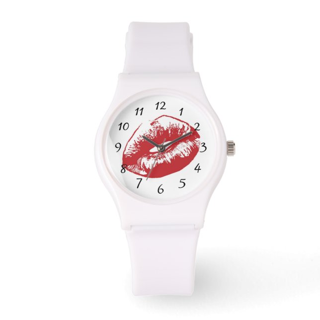 Red Lips Watch Horloge (Voorkant)