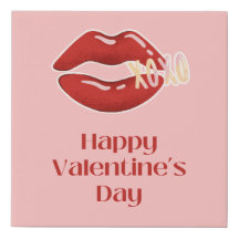 Red Lips XOXO Happy Valentine's Day Canvas 