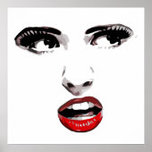 Red Lipstick Donkere, vrouwelijke make-up schoonhe Poster (Voorkant)
