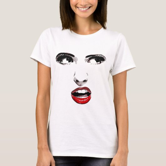 Red Lipstick Donkere, vrouwelijke make-up schoonhe T-shirt (Voorkant)