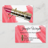 Red Lipstick en Gold Visitekaartje (Voorkant / Achterkant)