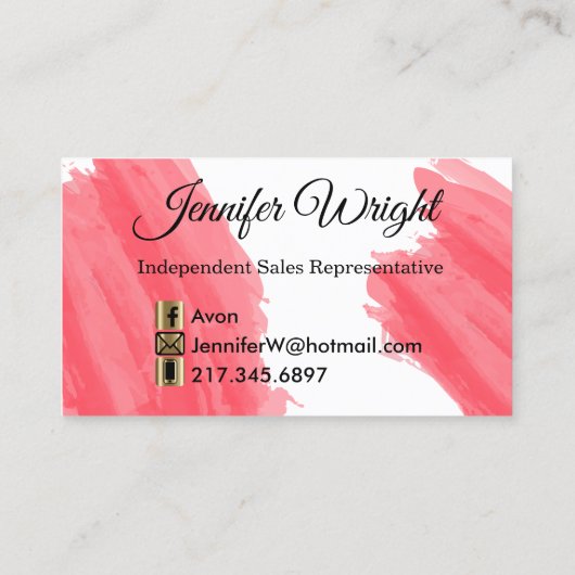 Red Lipstick en Gold Visitekaartje (Achterkant)