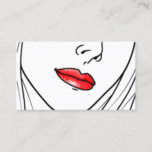 Red Lipstick Illustratie Visitekaartje