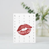 Red Lipstick Kiss Briefkaart (Staand voorkant)