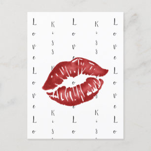 Red Lipstick Kiss Briefkaart